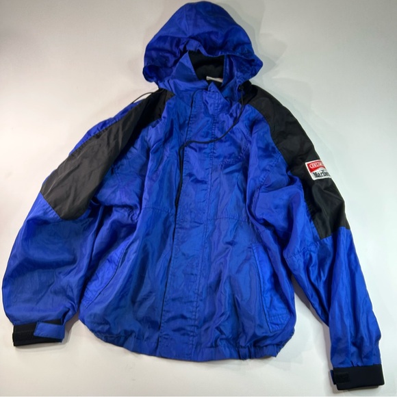 VINTAGE Marlboro Jacket Unlimited Windbreaker/Rain With Packable Hood Size L - Picture 1 of 8